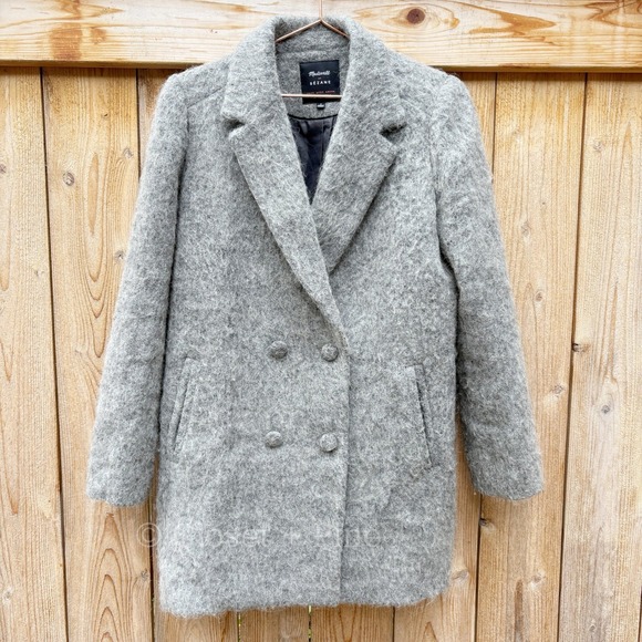 Sezane x Madewell Octave Wool Blend Longline Double Breasted Blazer Coat Small - Picture 3 of 17